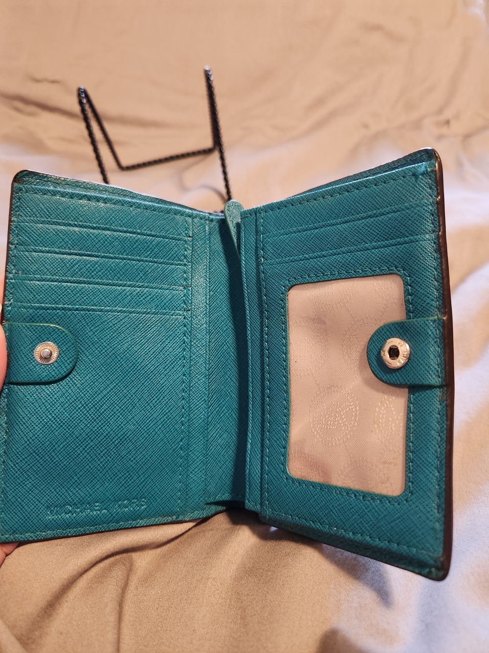Michael Kors Turquoise Shoulder Crossbody Wallet - Picture 4 of 10